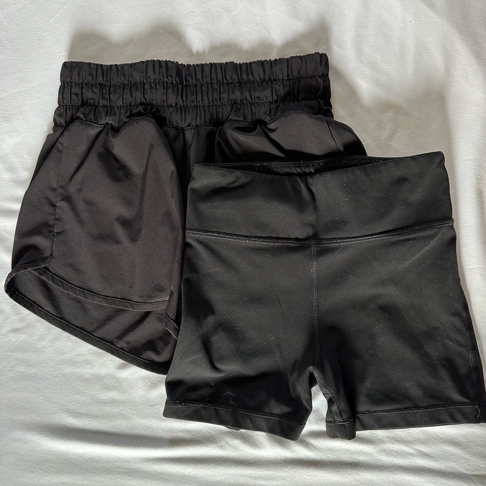 Black Girl’s Athletic Shorts - High-Waist Bike & Elastic Waist Running Shorts